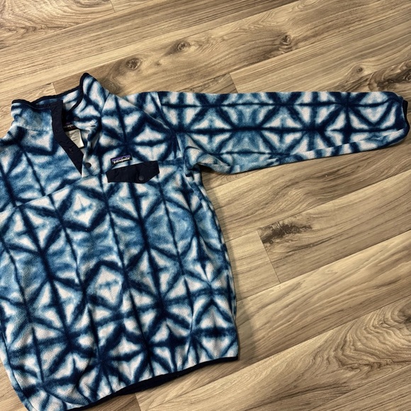 Patagonia Synchilla Snap T Fleece Shibori White Diamond Dancer Pullover Size L - Picture 9 of 10